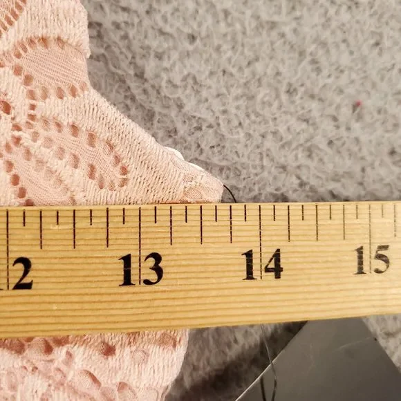 New By & By Dress Juniors 1 Blush Pink Lace Sheer Lined Back Zip - Picture 9 of 15